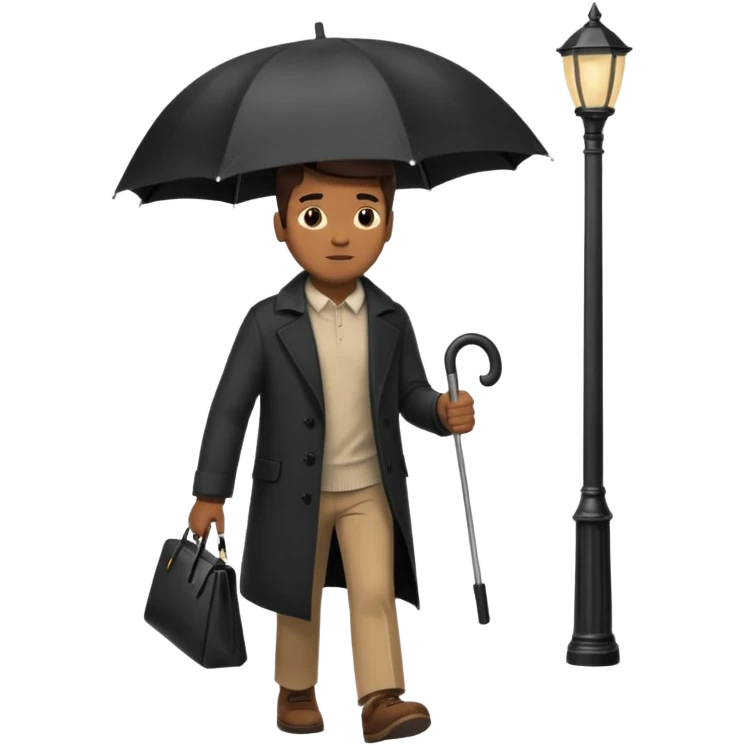 Street Umbrella Walker black man emoji