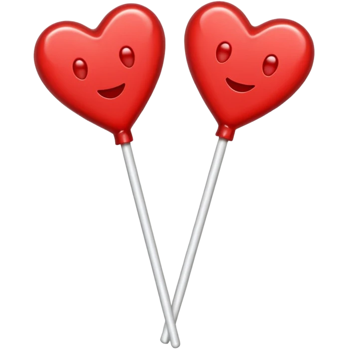2 Christmas red heart-shaped lollipops emoji