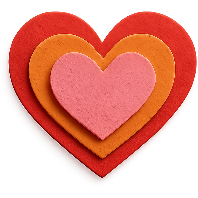 heart with layered paper craft look emoji