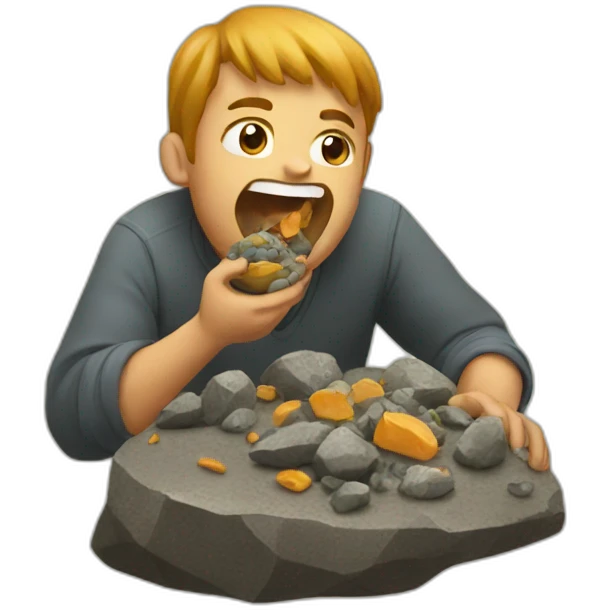 Eating rocks emoji
