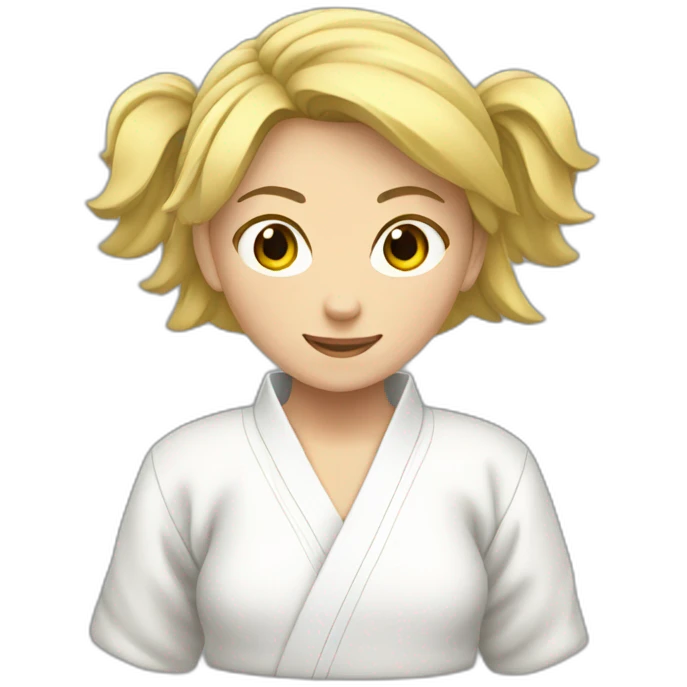fille blonde judo emoji