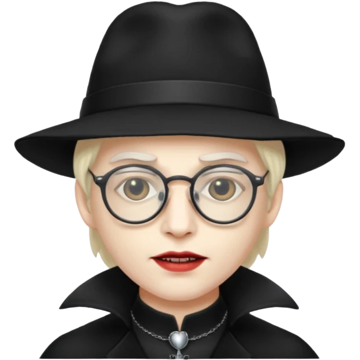 
vampire with hat and glasses emoji