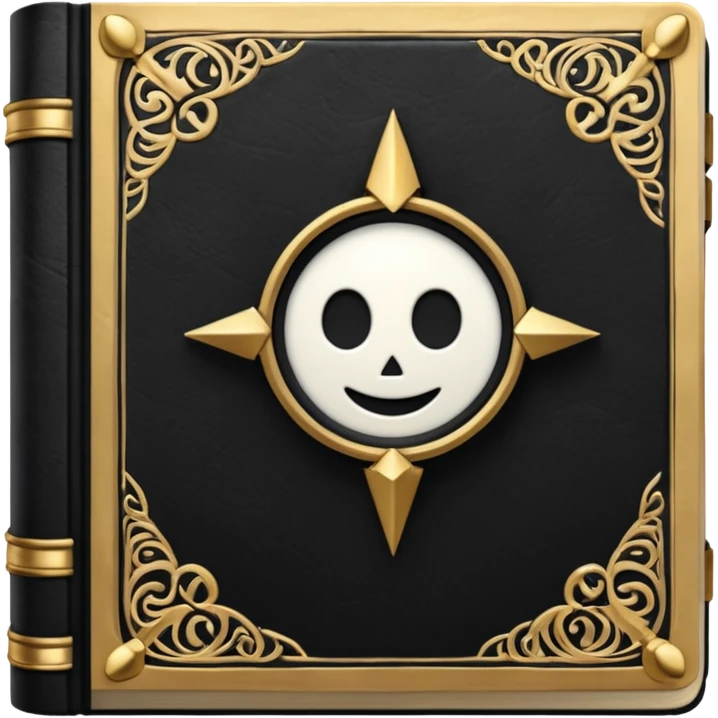 Book magic black and white emoji