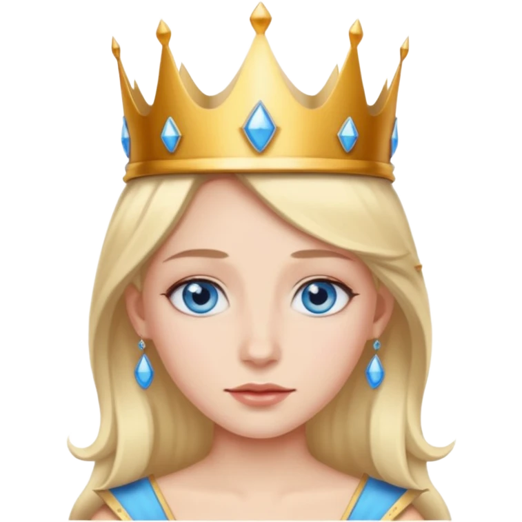 Wearing a crown blue eyes emoji