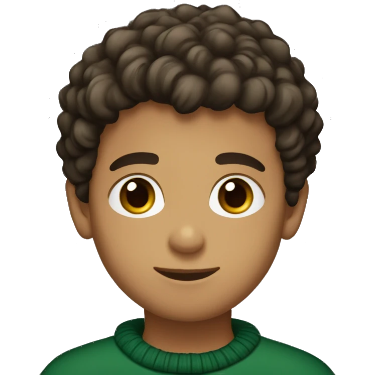winter, christmas, young boy, short curly brown hair, brown eyes, hispanic, dark green sweater emoji