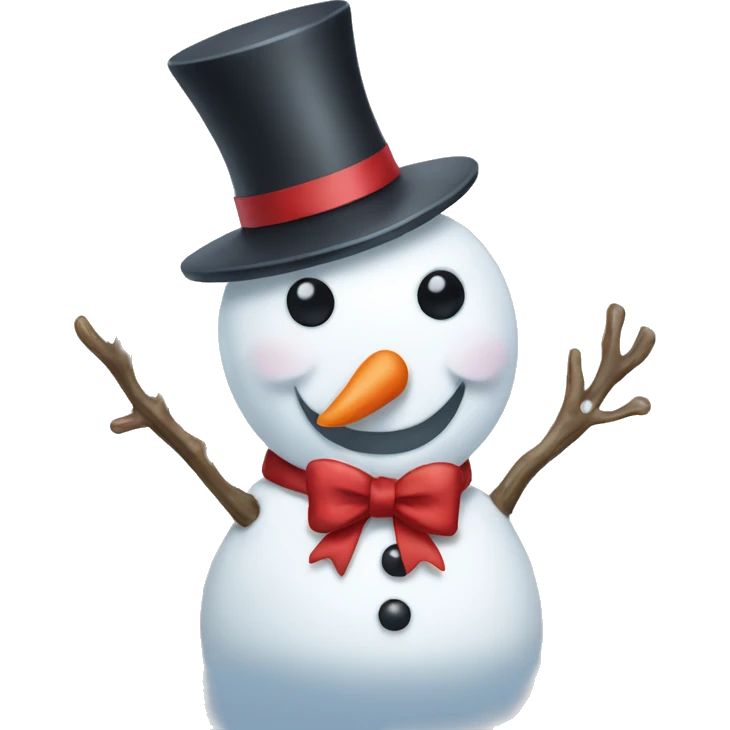 Snowman with a bow emoji
