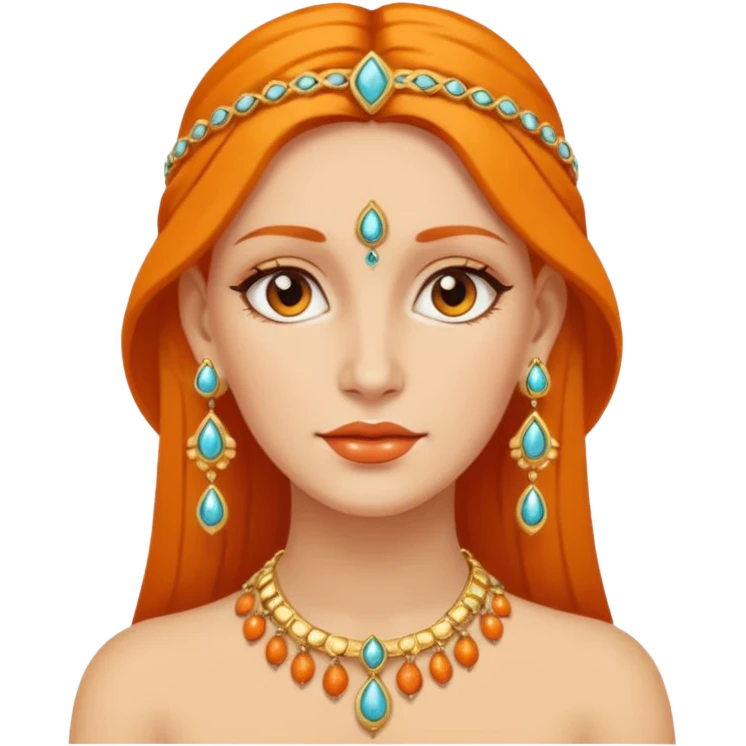 Ancient orange Women with Earrings emoji