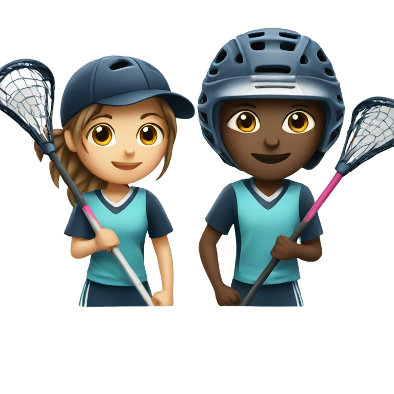 Boy and girl playing lacrosse  emoji