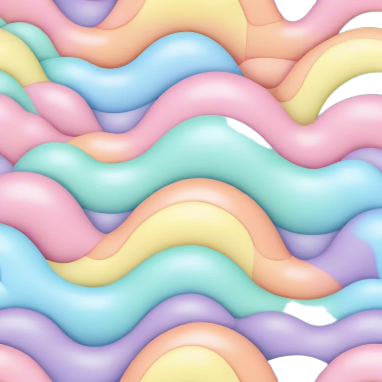 melted pastel rainbow puffy pattern background  emoji