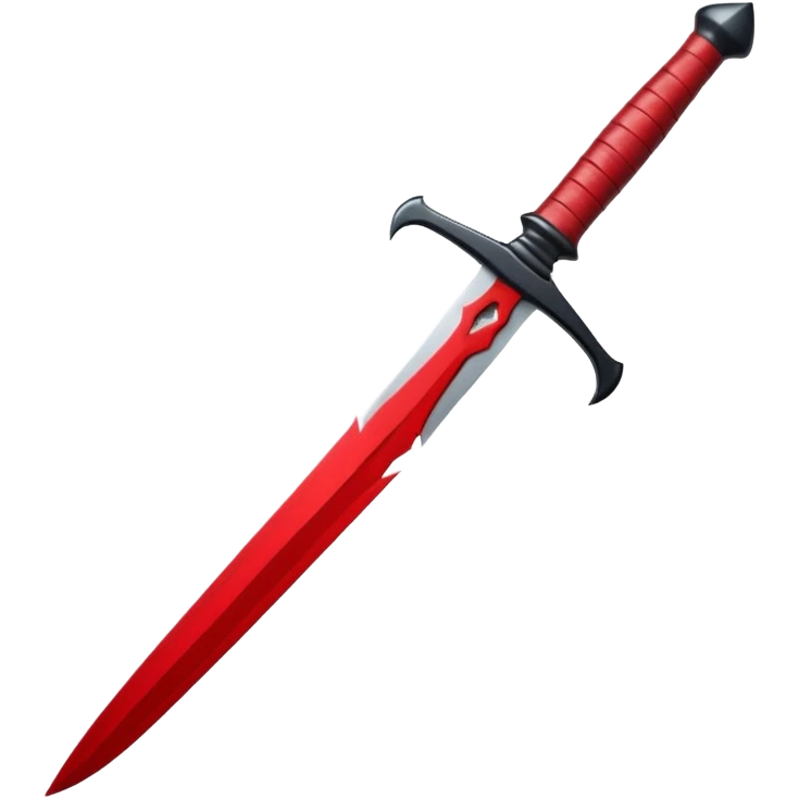 iOS sticker, ritual dagger, red blade, black handle, minimal emoji
