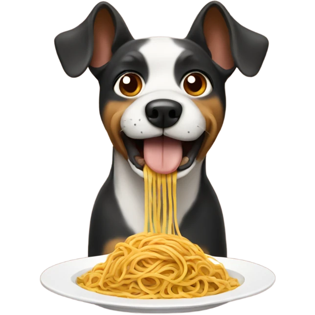 Dog eating spaghetti  emoji