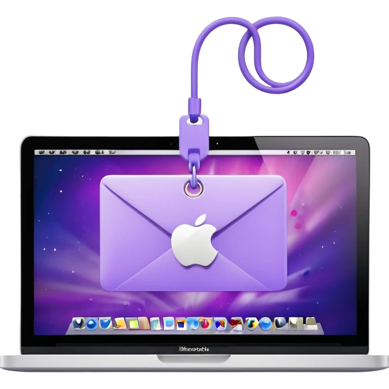 Discount tag with macbook ios light violet elements. emoji
