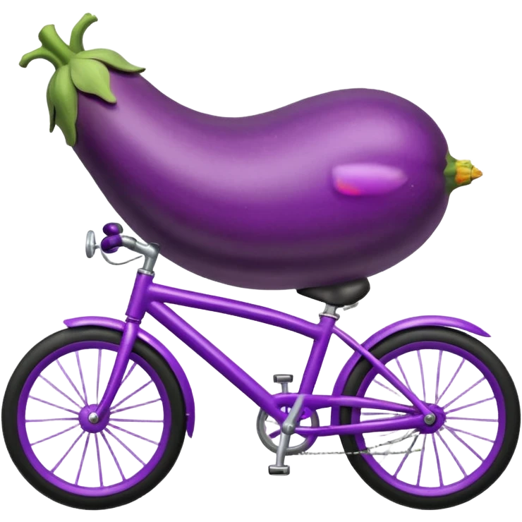 Eggplant riding a bike  emoji