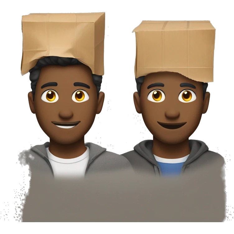 two guys with paper bags in the head emoji