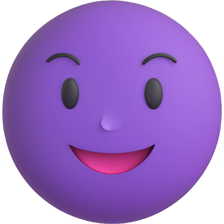 3D smiley emoji, round shape, purple color, with text 'szundi', sleepy face emoji