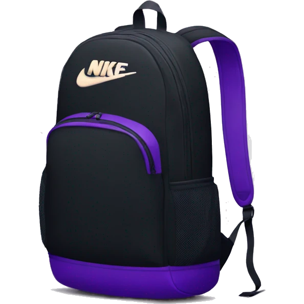 Nike backpack for gym black and purple emoji