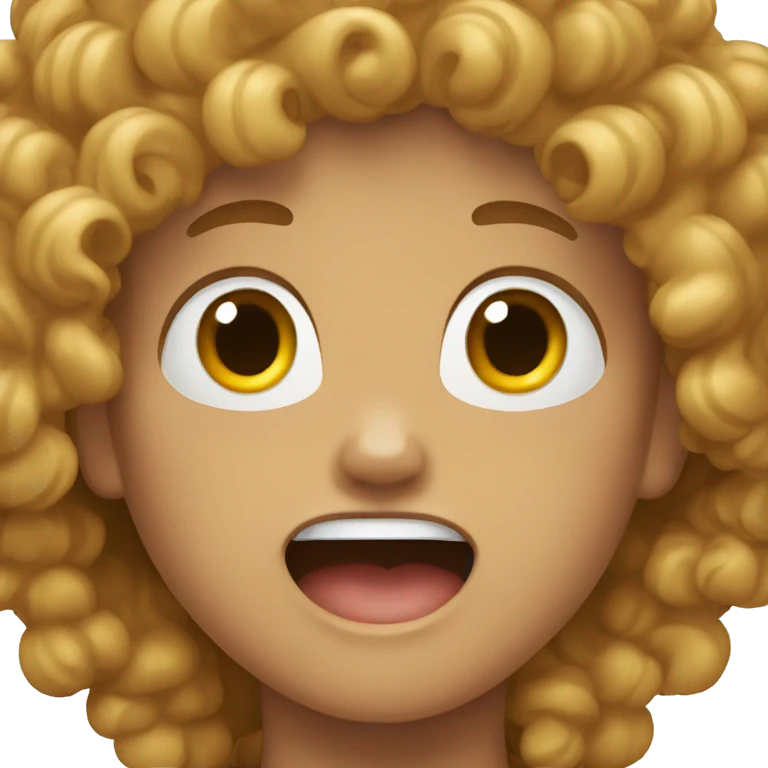 mixed boy curly hair screaming emoji