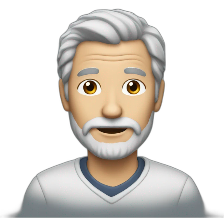 62 year old man with grey hair an beard emoji