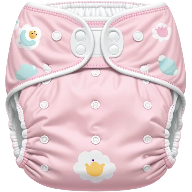 pastel pink disposable diaper with cute baby nursery prints and patterns emoji