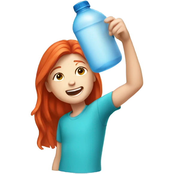 Red head kid flipping water bottle emoji
