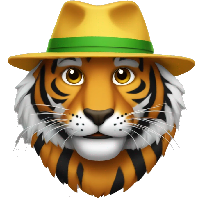 Tiger Rasta hat emoji