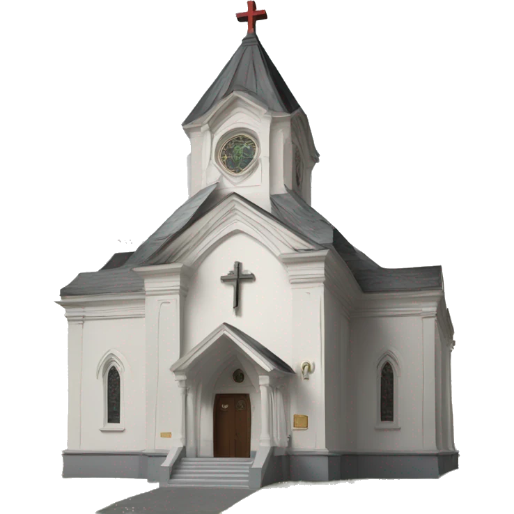 Victorian church with cross emoji