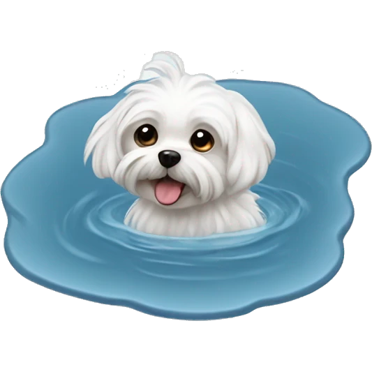 Puddle with Maltese small dog  emoji