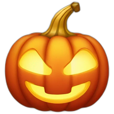 citrouille en or avec des lumières rouge dedans emoji