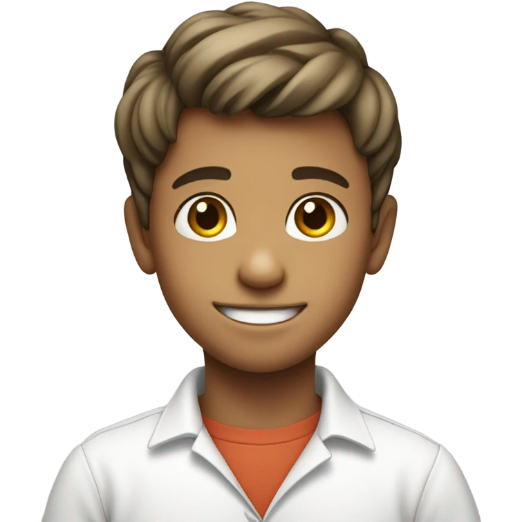 smiling boy in white shirt emoji