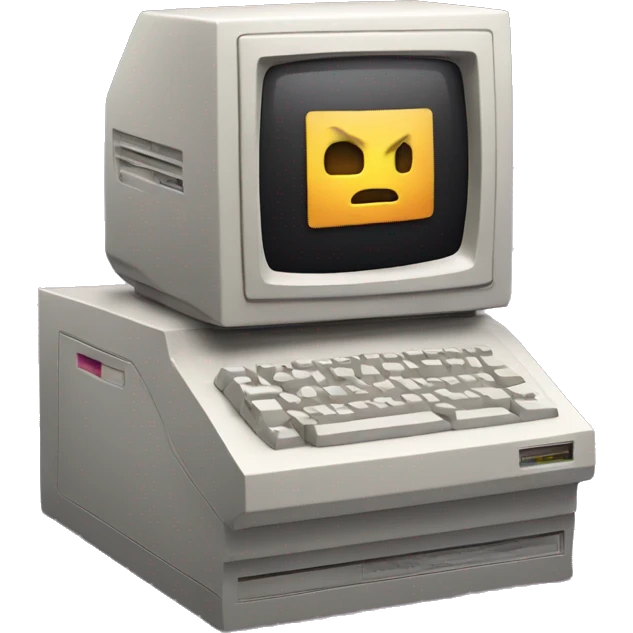 80's computer with an arrow on the screen emoji
