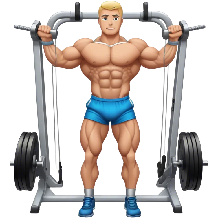 standing bodybuilder hip abduction cable machine exercise emoji