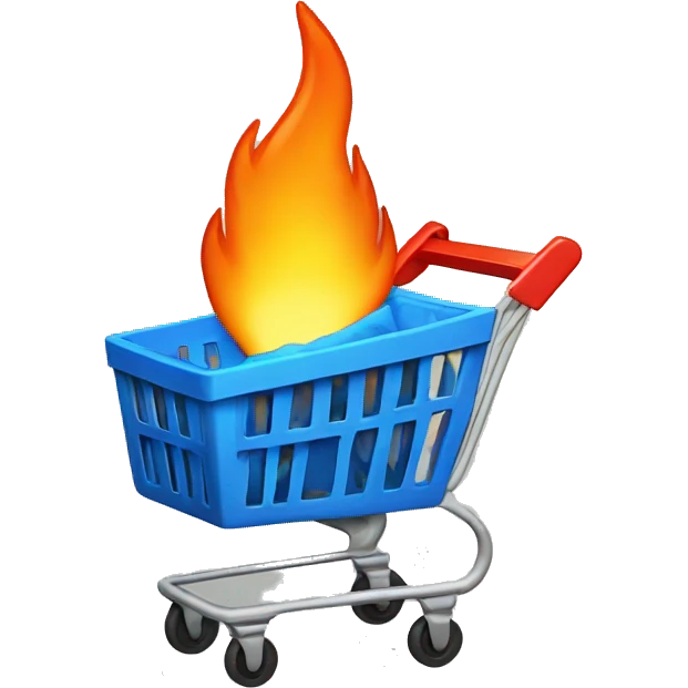 Shopping blue flame emoji