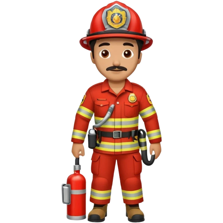 Mexican firefighter holding foot emoji