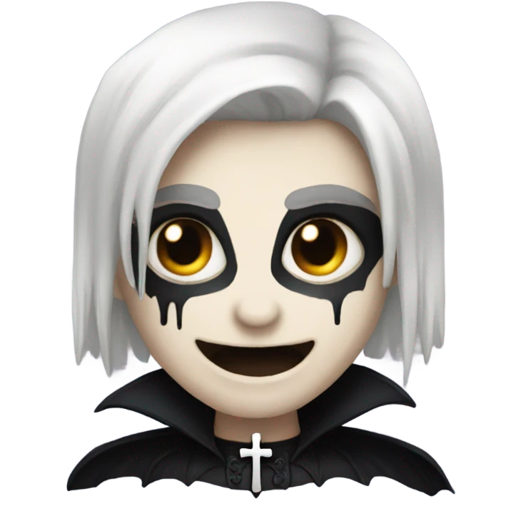 Goth vampire cross emoji