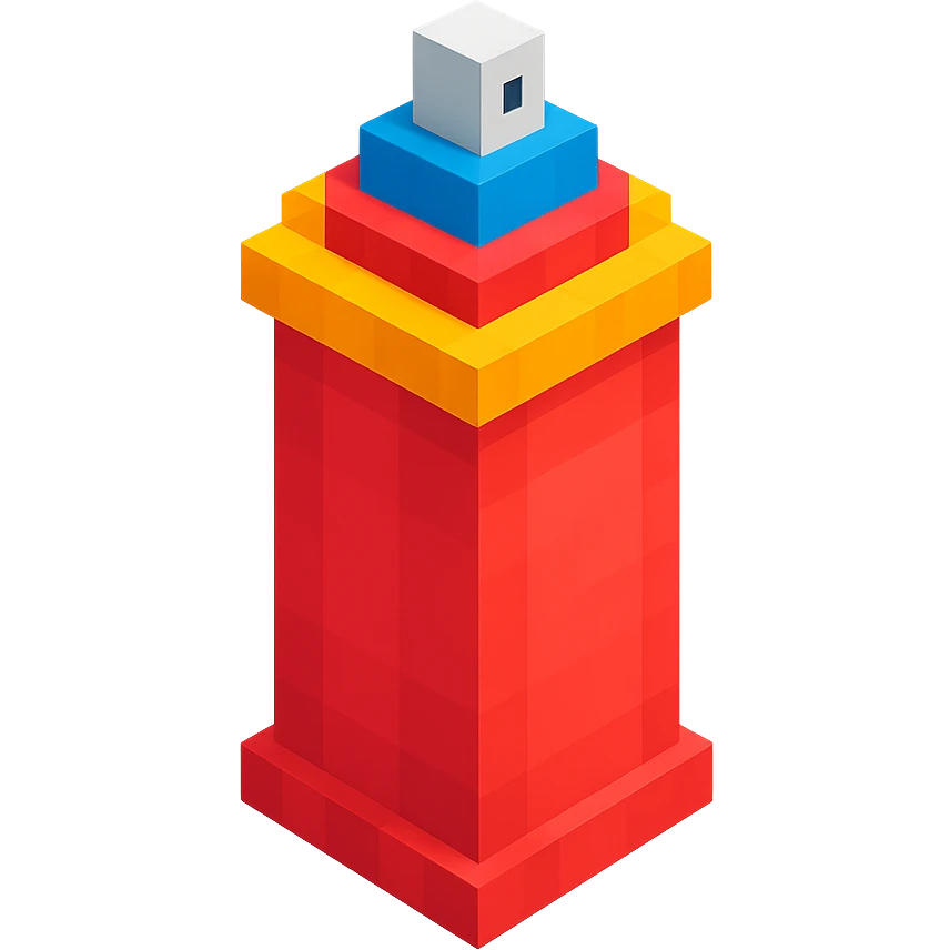 voxel style isometric spray paint can, red color emoji
