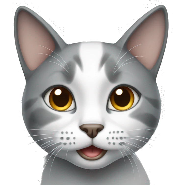grey and white cat emoji