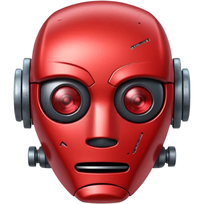 red pricelabel on robot face  emoji