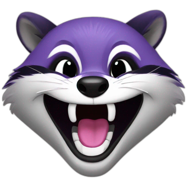 violet raccoon is laughing emoji