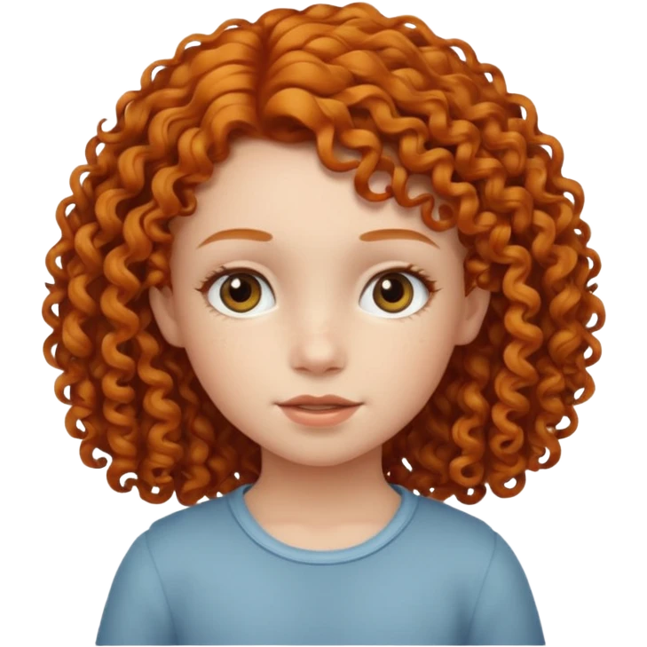 girl child with ginger curly hair emoji
