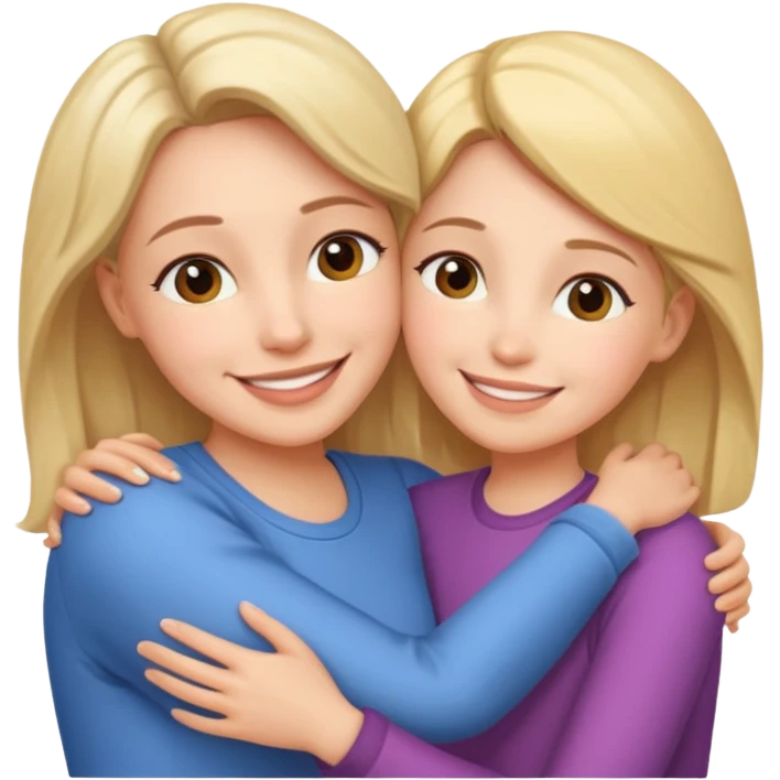Abrazo de apoyo de madre e hija emoji
