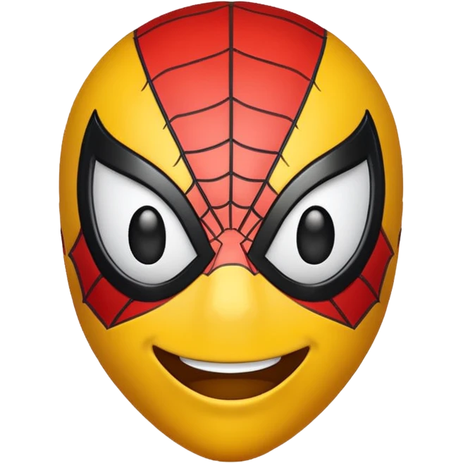 create a yellow emoji of spiderman. style old emoji emoji