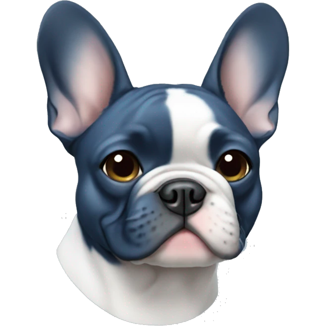 French bulldog blue emoji
