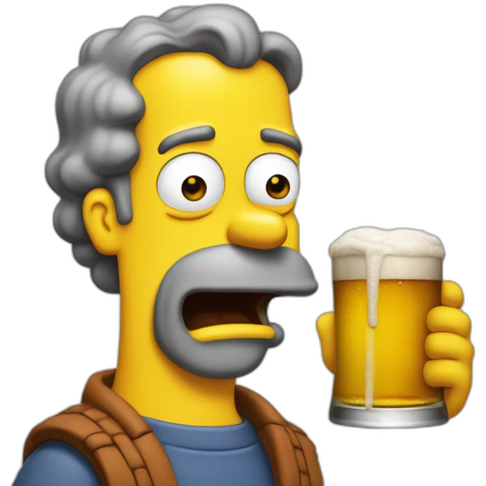Homer simson drick a beer emoji