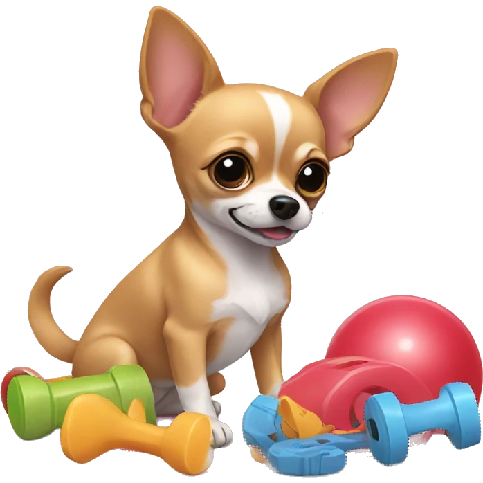 Chihuahua playing with toys  emoji