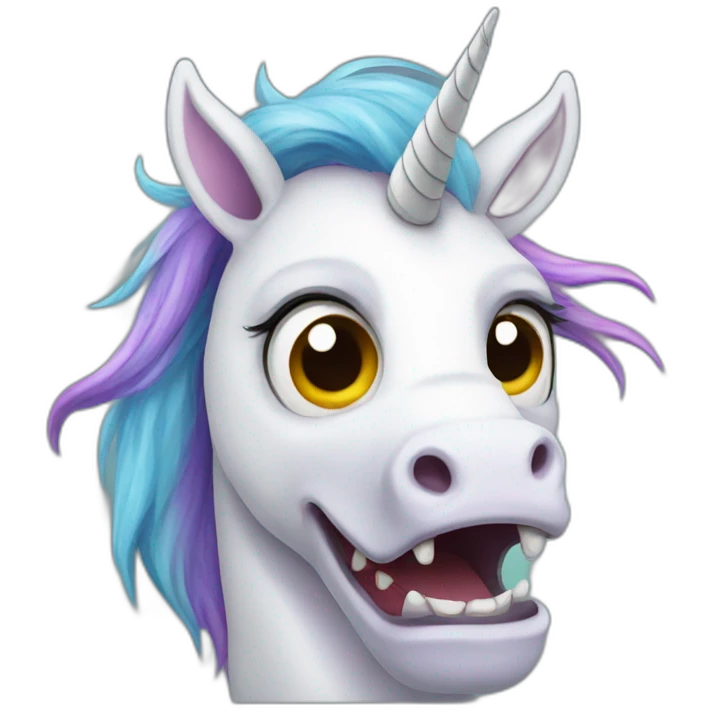 very scary unicorn emoji
