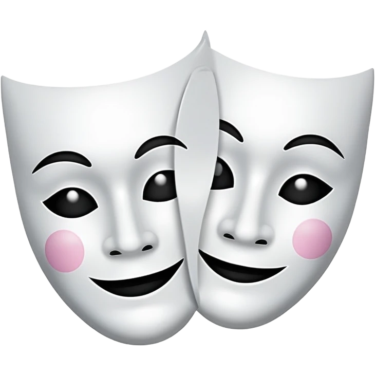 drama mask with happy and sad faces emoji