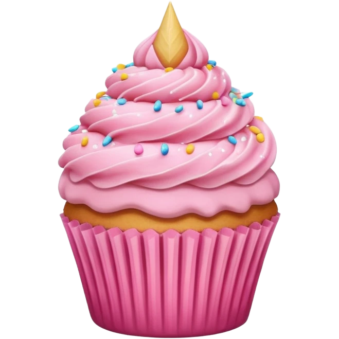 Cute CCupcake with pink icing emoji