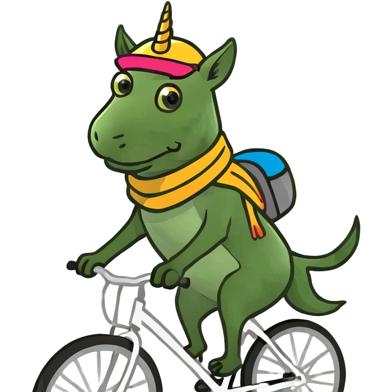 Unicorn dog riding a bicycle  emoji