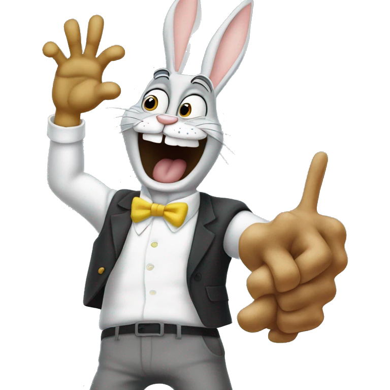 bugs bunny che stringe la mano a spongebob emoji