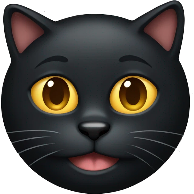 Silly black cat emoji
